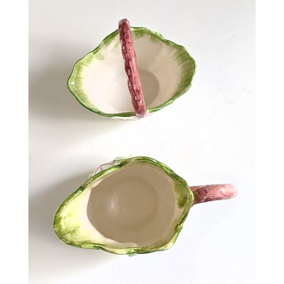 Vintage The Haldon Group Tobacco Leaf Pitcher & Handled Bowl – Hand Painted 1988 - Picture 9 of 11